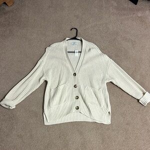 Aerie Cream Button-Up Cardigan